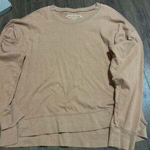 Aeropostale Tan Crewneck Sweater Lightweight Knit
